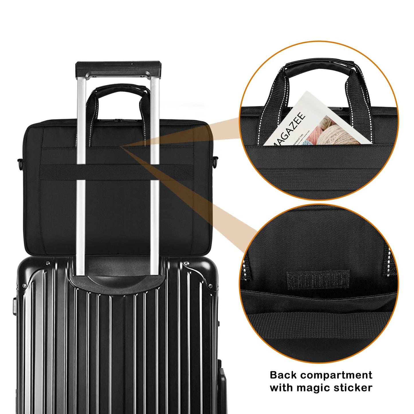 Enkinil 17 inch Waterproof Protective Laptop Messenger Briefcase with Adjustable Shoulder Strap, Men Women Travel/Business Bag Compatible with HP ZBook,ThinkPad,DELL Inspiron