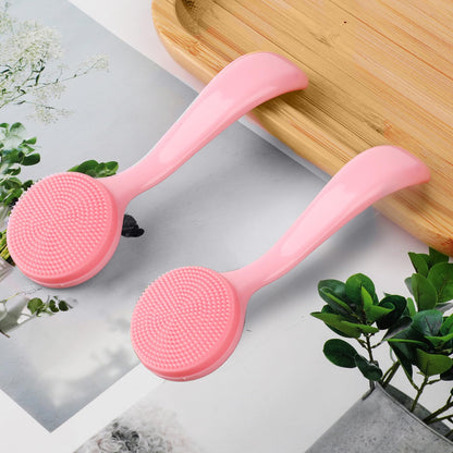 2Pack Silicone Face Brush Manual Face Scrub Brush Soft Facial Brushes Waterproof Exfoliating Face Brush Skin Friendly Face Cleaner Brush for Women and Men Blackheads Makeup Residues Removal