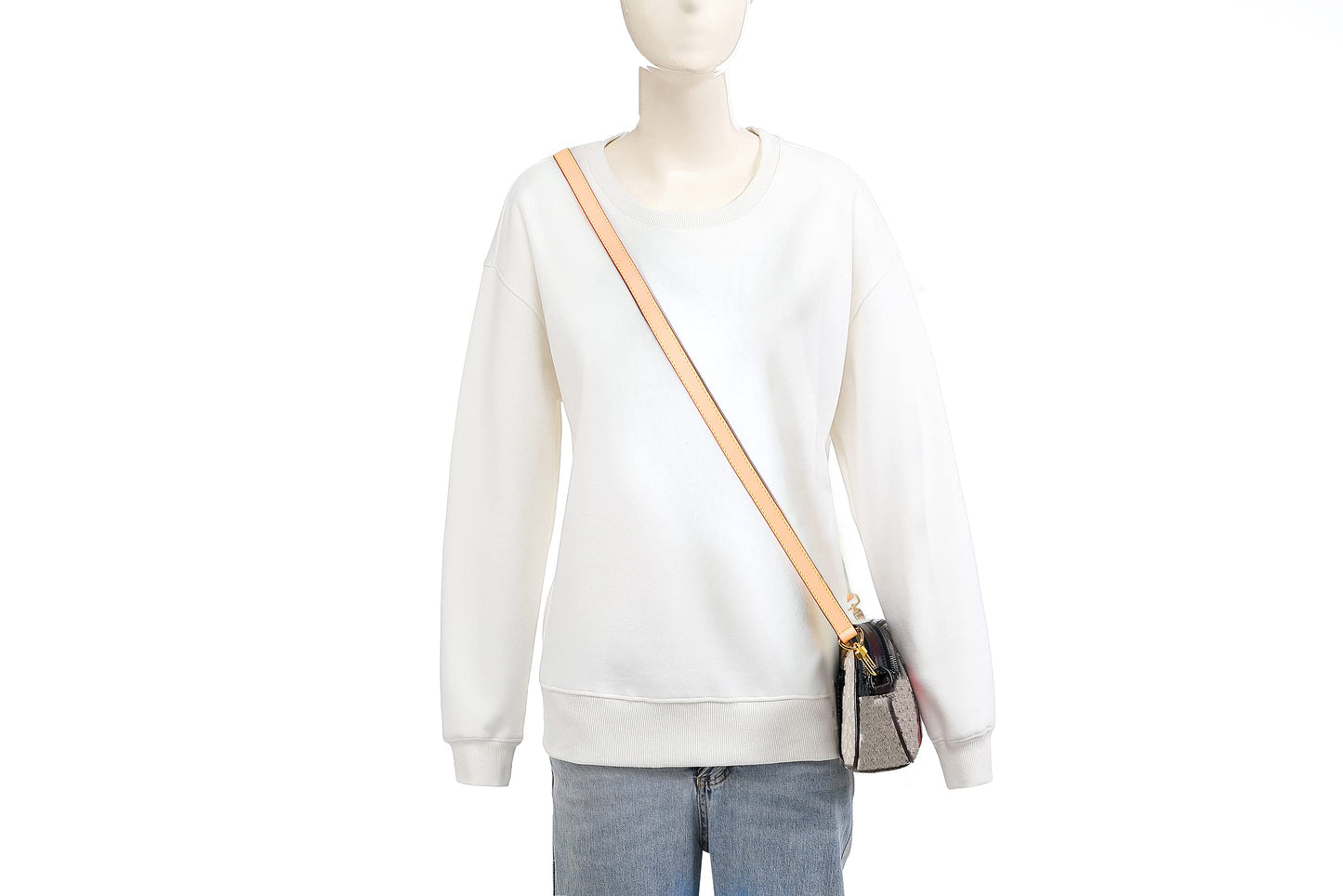 LDKJ Vachetta Leather Adjustable Crossbody Strap for Women's Crossbody Handbags (Beige)