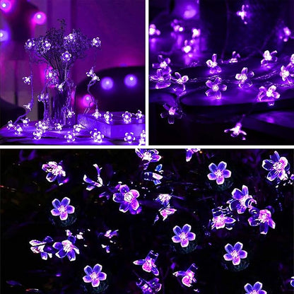ITICdecor Flower String Lights 15FT 30LED Fairy Lights Battery Operated Indoor&Outdoor Twinkle Lighting Bedroom Decor for Party Wedding Xmas Tree(Purple)
