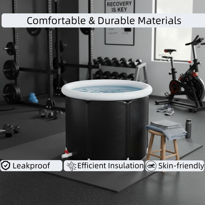 Nygira 105 Gallons Ice Bath Tub with Lid, Portable Foldable Cold Plunge Tub for Muscle Recovery, Large Capacity for Indoor & Outdoor Use