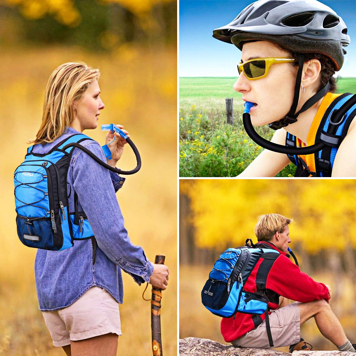 Lunidry Insulated Hydration Pack Backpack with 3L BPA Free Leak-Proof Water Bladder, Keep Liquids Cool for Up to 5 Hours, Daypack for Hiking, Running, Cycling, Hunting, Climbing