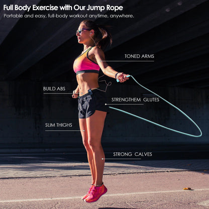2 Pack Jump Rope for Fitness, Speed Rope Skipping Rope for Men, Kids and Women, Jumping Rope for Workout, Tangle-Free PVC Long Jump Rope Set, Adjustable Exercise Jumping Rope Boxing for Adult