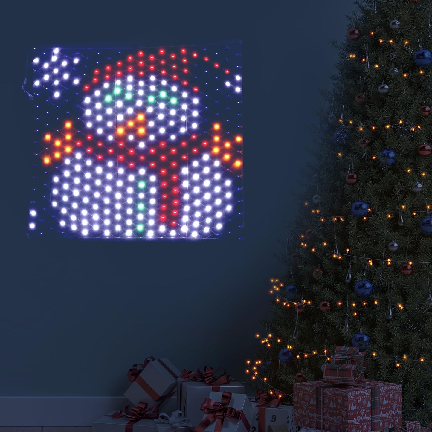 Leisure world LED Snowman Window Silhouette Lights,USB Operated LED Net Outdoor Mesh Lights with Timer, 8 Modes for Indoor Outdoor Holiday Xmas Party Decor