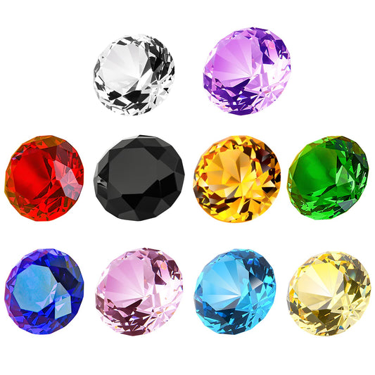 10PC 40mm (1.5 inch) Crystal Diamond Pirate Multicolor Paperweight Wedding Decorations Christmas Centerpieces Home Decor for Kids Birthday