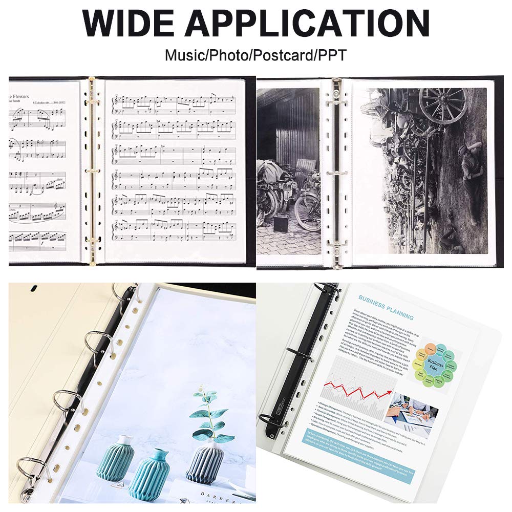 Sheet Protectors, HERKKA 1000 Pack Heavy Duty Clear Plastic Page Protectors Sheet Reinforced 11-Hole Fit for 3 Ring Binder Fits Standard 8.5 x 11 Paper, 9.25 x 11.25 Top Loaded, Acid Free