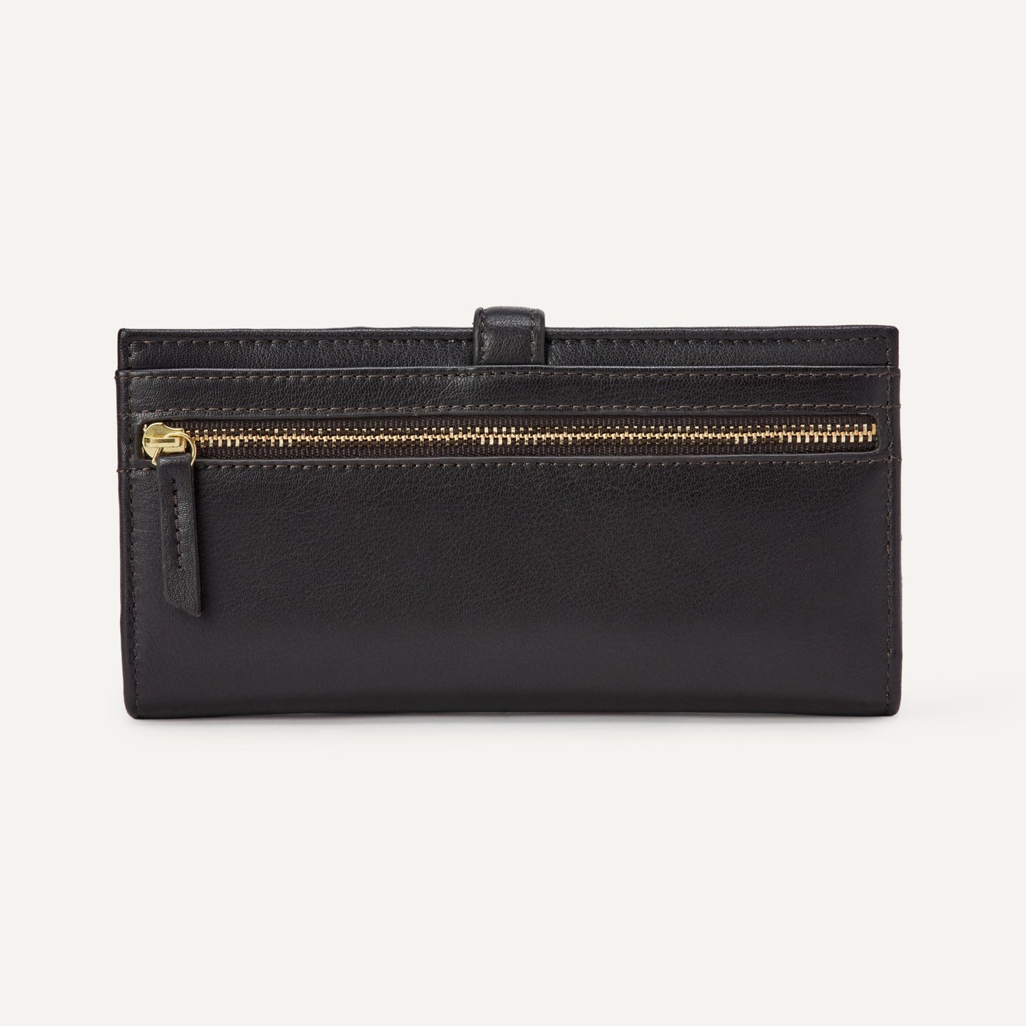 Amazon Essentials Women's Leather Clutch Wallet, Dark Brown, One Size