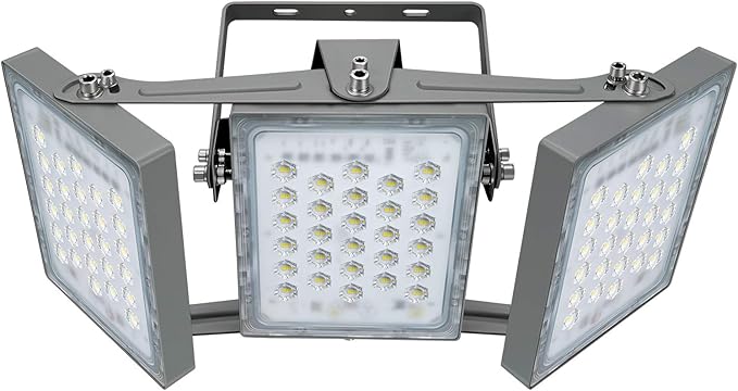 STASUN 150W 15000lm Dimmable LED Flood Light Outdoor, Flying Series Pro - 3 Panel 330° Lighting Angle, 6000K, IP66 Exterior Floodlights for Backyard, Stadium, Arena, Court, Commercial, Parking Lot