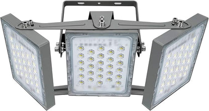 STASUN 150W 15000lm Dimmable LED Flood Light Outdoor, Flying Series Pro - 3 Panel 330° Lighting Angle, 6000K, IP66 Exterior Floodlights for Backyard, Stadium, Arena, Court, Commercial, Parking Lot