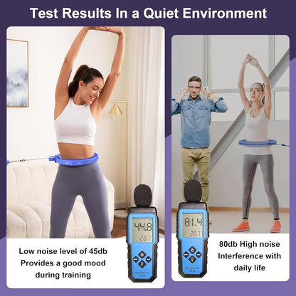 Weighted Workout Hoop for Adult Weight Loss - 50" Plus Size Silent Smart Waist Fitness Circle with Ball - Abs Exercise Equipment for Home… (Purple 3)