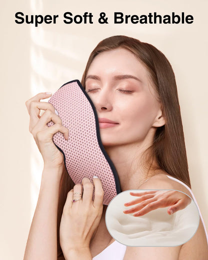 MABAO Sleep Mask for Side Sleeper, Eye Mask for Sleeping Women Men, 3D Contoured Cup No Eye Pressure 100% Light Blocking Sleeping Mask with Adjustable Strap Night Blindfold Flight, Travel, Nap, Black
