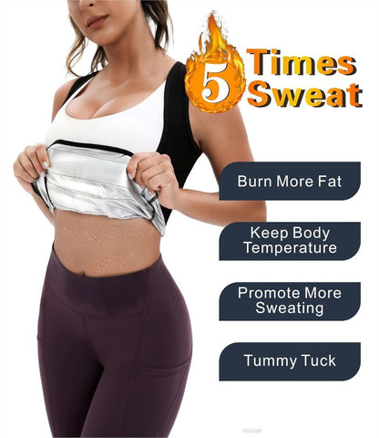 Women's Sauna Vest Waist Trainer - Adjustable Sweat Shaper Tank Top for Gym & Yoga | Tummy Control