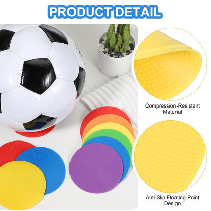 PATIKIL Spot Markers 4 Inch, 6 Pcs Non-Slip Floor Dots Agility Markers Flat Field Cones Poly Dots for Gym PE Speed Training Dance Soccer Basketball Sports, Yellow/Green/Orange