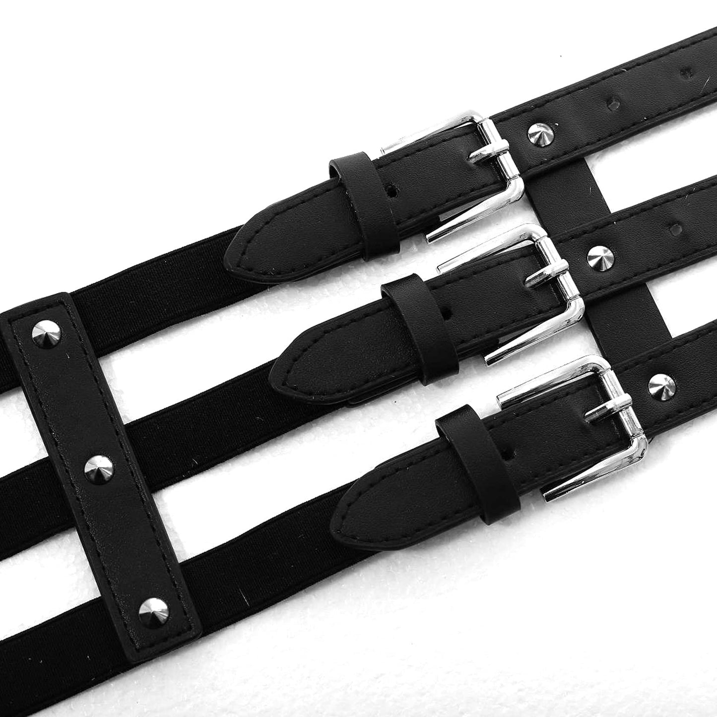 Eigso Punk Leather Goth Belt for Women Men Retro Vintage Rock Leg Waist Biker Harness for Woman Man Adjustable
