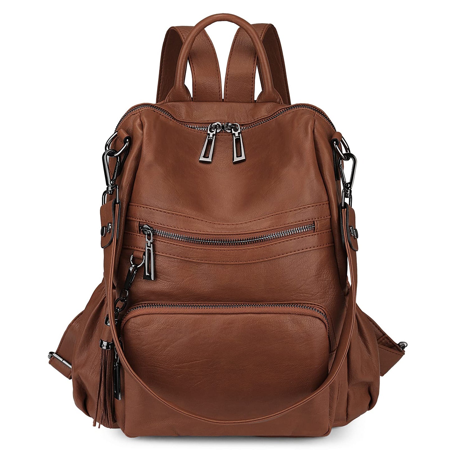 Uromee Travel Backpack Purse for Women Vegan Leather Ladies Fashion Tassel Shoulder Bag Convertible