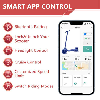 MAXSHOT Electric Scooter for Adults, 8.5/10/14" Tires, 19/22Mph, 350W/500W Motor, 21-28 Miles Range, Folding E-Scooter with Dual Suspension,APP Control