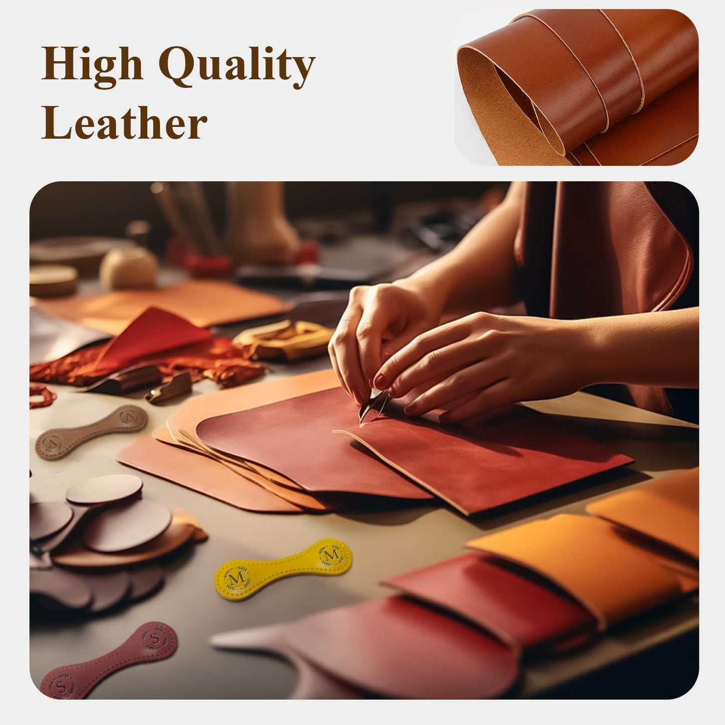 KIKIDWIS Personalized Leather Magnetic Bookmark with Pen Holder – Custom Initial Design for Readers（Brown-C）