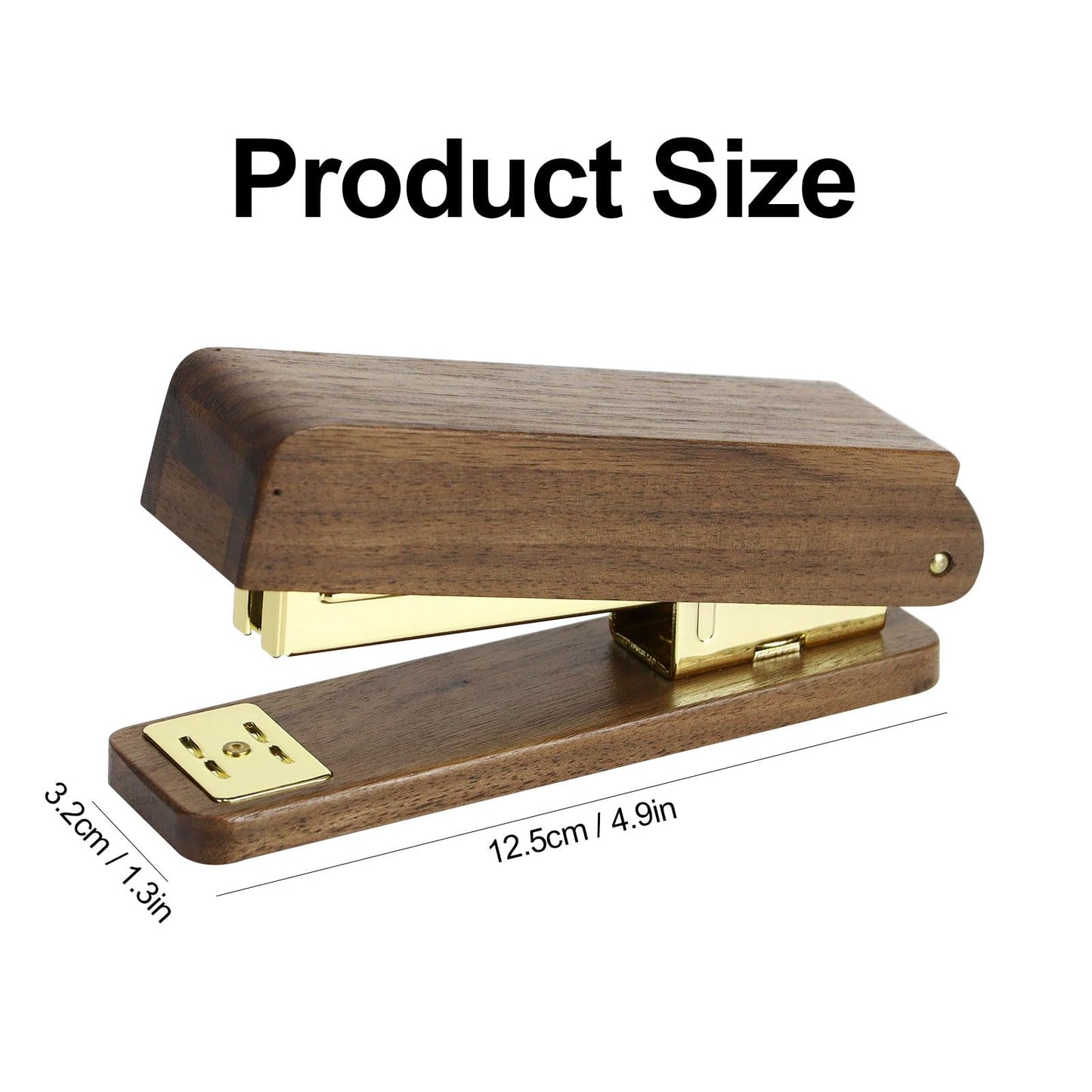 MultiBey Walnut Wood Stapler for Desk - Natural Woodgrain Stapler 25 Sheet Capacity with 1000 Staples, Jam Free, Retro Business Desktop Staplers Desk Accessories for Office Home School