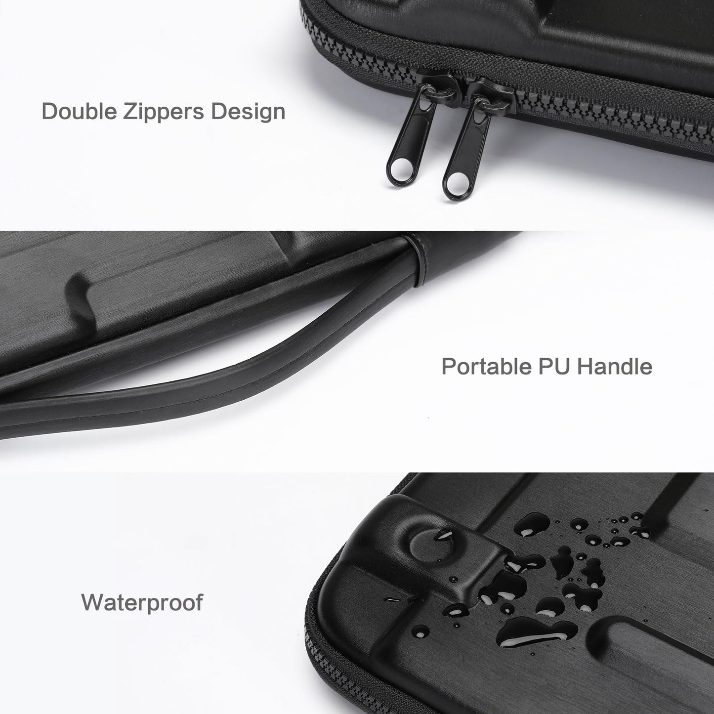 MOSISO Hard Shell Laptop Case Sleeve, 15-16 inch Computer Bag Compatible with MacBook Air 15/Pro 16,HP,Dell,Lenovo,Asus, Notebook, Abstract Geometric Waterproof Carrying Case Bag with Strap, Black