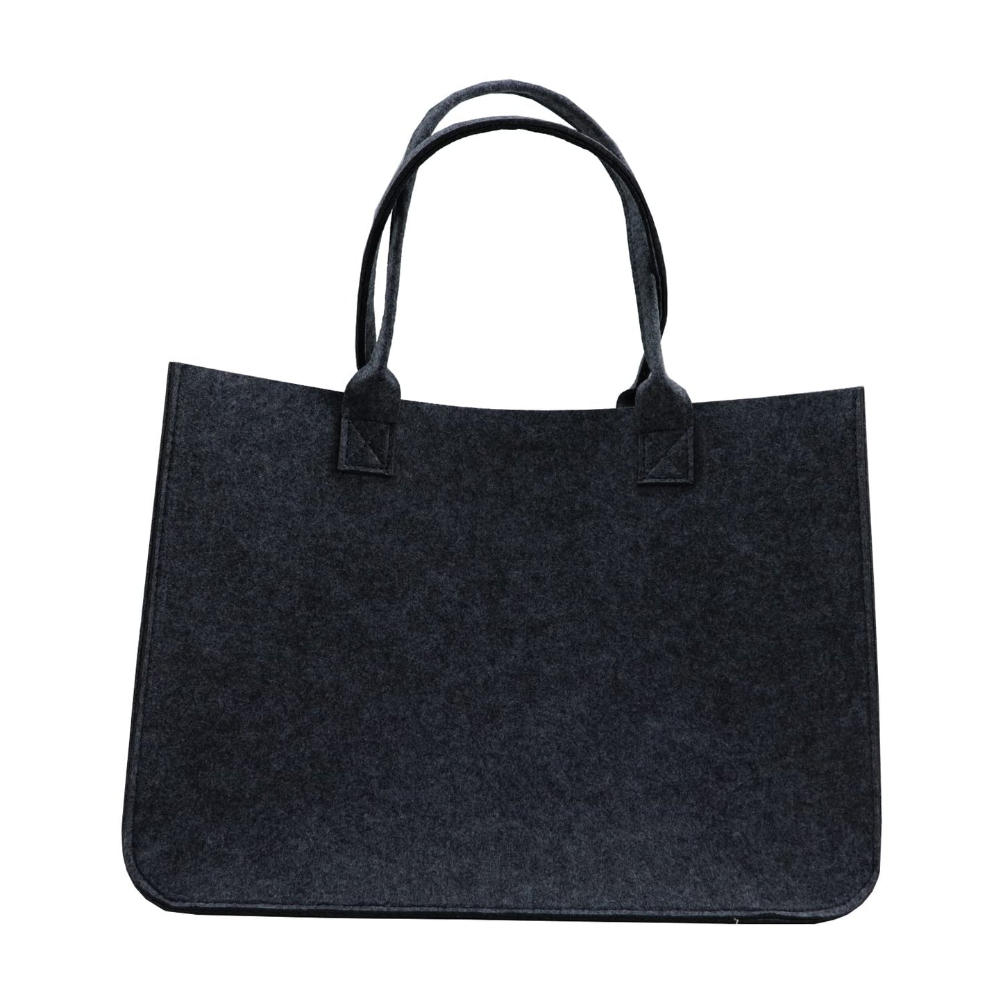 MEIANJU Kitchen Reusable Grocery Bags Felt Tote Bags 3pcs for Grocery Shopping Felt Bags (16"x12"x10", Dark Grey)