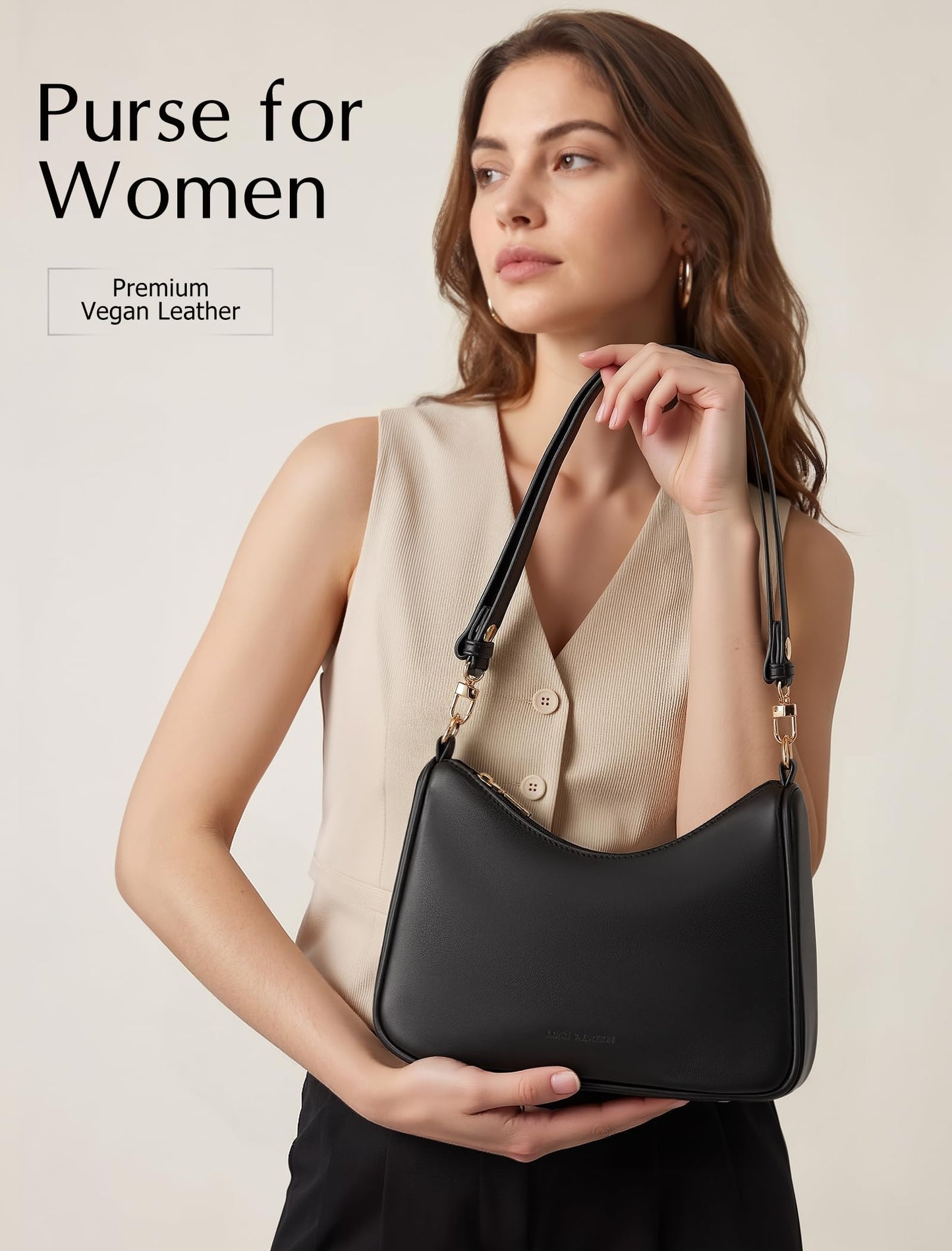 LONG VACATION Purse Shoulder Bag for Women - Cute Hobo Clutch Purse Trendy Underarm Handbag with Zipper & Straps for Daily Use