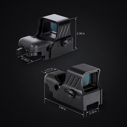 ohhunt Multiple Reticle Red Green Dot Sight Quick Detach Mount for Picatinny 1X22X33mm Wide Objective Diameters Optics