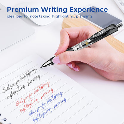 M&G 30 Pcs Gel Pens, 0.5mm Fine Point Gel Ink Pen, High Capacity Retractable Rollerball Pens, Gel Ink Pen with Soft Grip for Smooth Writing Office School (21 Black+6 Blue+3 Red)