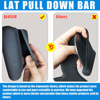BLUSLM LAT Pull Down Bar for Cable Machine, LAT Pulldown Attachments T-bar V-bar Cable Attachment for Gym, Back Tricep Strength Training Handle