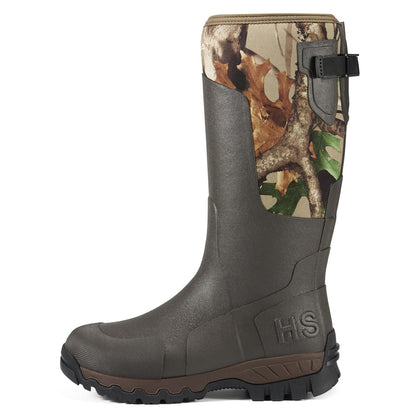 HISEA Men's Tall Boot with Arctic Ice Grip, Waterproof Rubber Rain Boots, Insulated Neoprene Warm Mud Boots for Outdoor Work Hunting