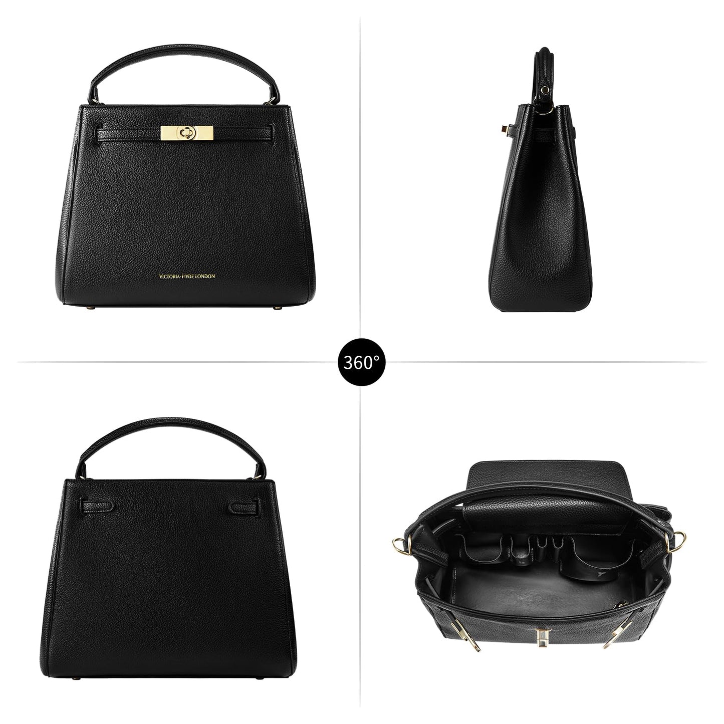 VICTORIA HYDE Handbags for Women, Women's Satchel Handbags (Black)