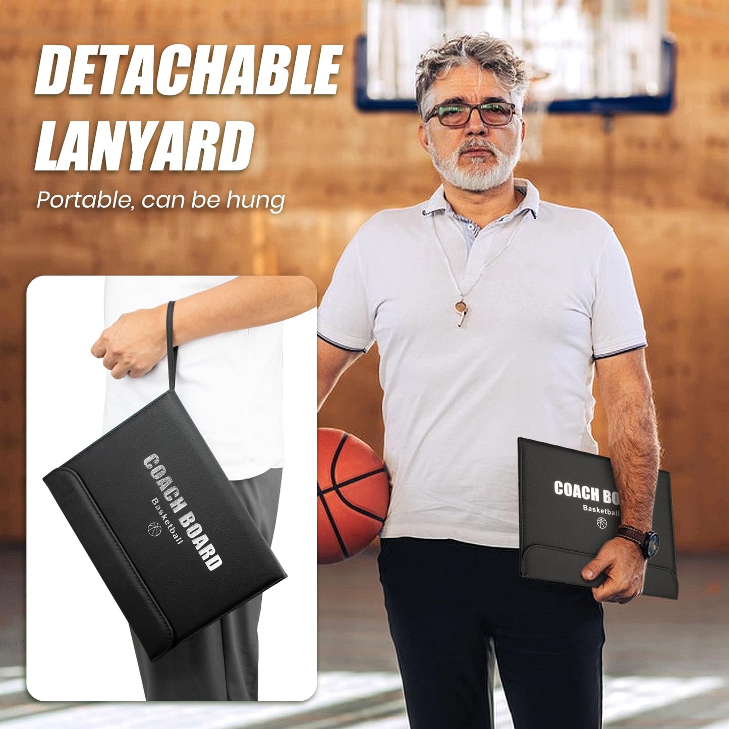 Keweis Basketball Coaching Board Coaches Clipboard Tactical Magnetic Board Kit with Dry Erase, Marker Pen and Zipper Bag (Basketball Board) (Basketball Coaching Board) (Basketball Coaching Board)