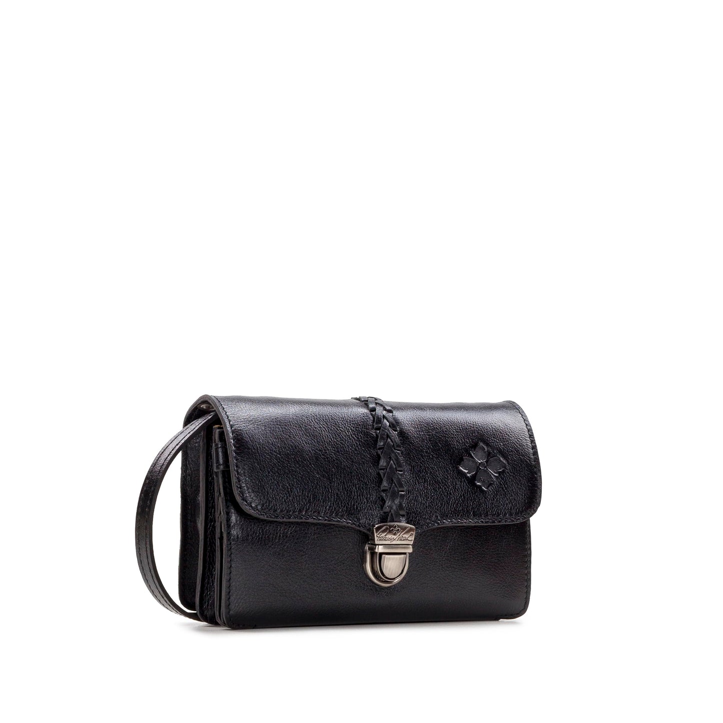 Patricia Nash Bag Bianco Crossbody Organizer 100% Full Grain Supple Leather Purse for Women, Womens Purse, Black