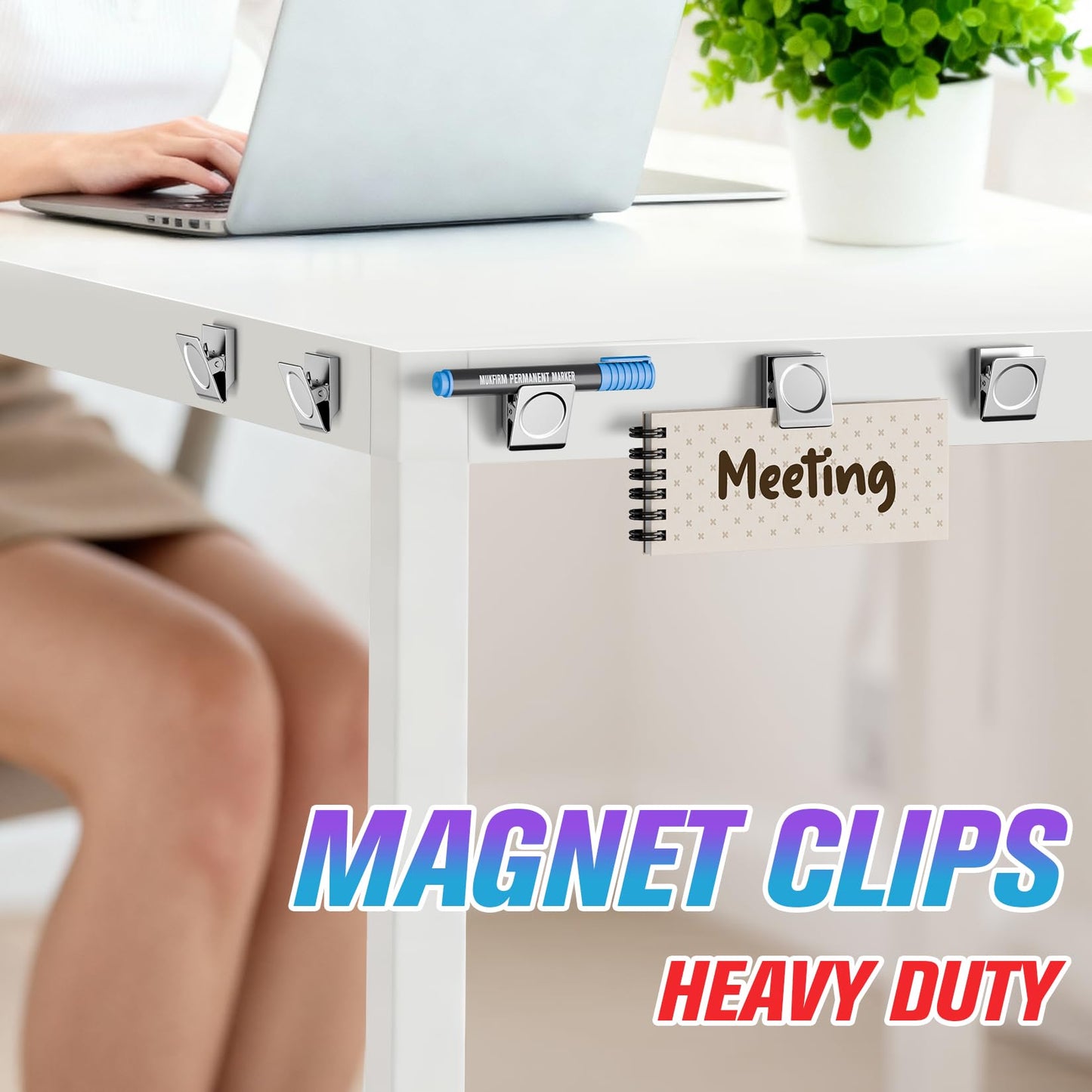 MUKFIRM 12 Pack Large Magnetic Clips Heavy Duty, Strong Magnet Clips for Notes, Fridge Magnets, Refrigerator Magnets Clip for Organization, Chip Clip Magnets for Whiteboard, Classroom, Cruise, Office