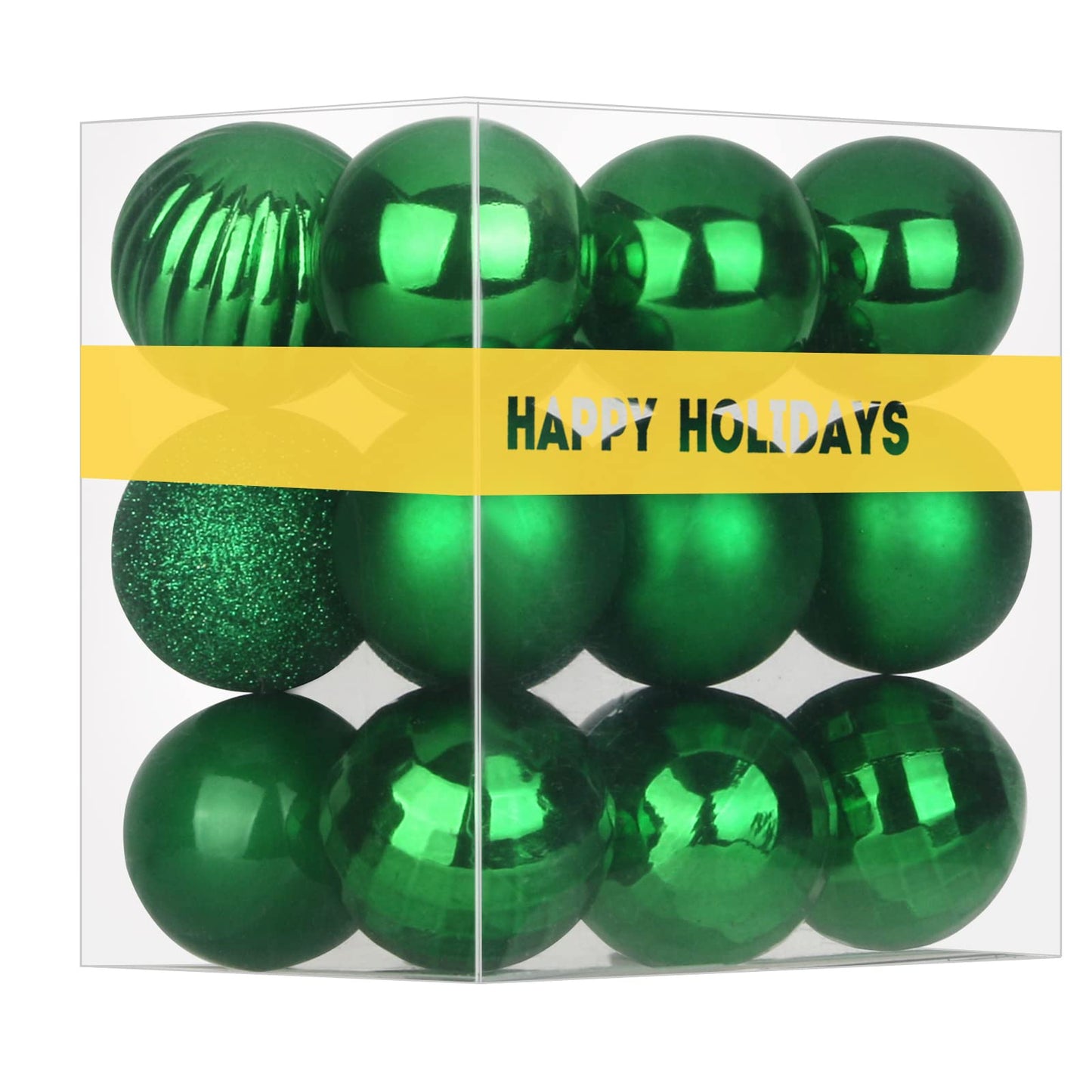 Emerald Green 3.2" Large Christmas Balls - Christmas Tree Decoration Ornaments Shatterproof Hanging Balls for Birthday St. Patrick's Day Easter Mardi Gras Holiday Wedding Decorations Set of 18pcs