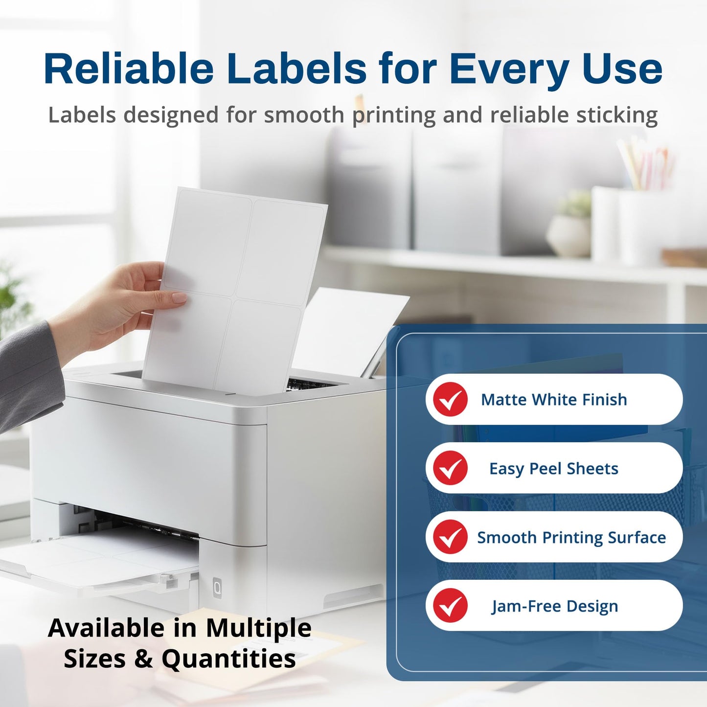 RAPID LABELS Printable Matte White Shipping Labels Stickers – 4"x3.33" Laser/Inkjet Compatible (6 per Sheet) 25 Sheets - 150 Total Multipurpose Self-Adhesive Labels to Write on/Print On | Made in USA