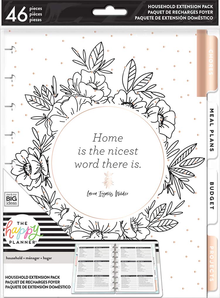 me & my BIG ideas Home Extension Pack - The Happy Planner Scrapbooking Supplies - Organizer for Household Duties - Plan Your Budget & Chores, Make Grocery Lists & Meal Plans - Classic Size
