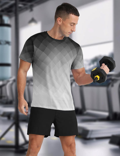 Men's Athletic T-Shirt Performance Gym Shirt Quick Dry Moisture Wicking for Running Workout Outdoor Activities Short Sleeve Lightweight Tops