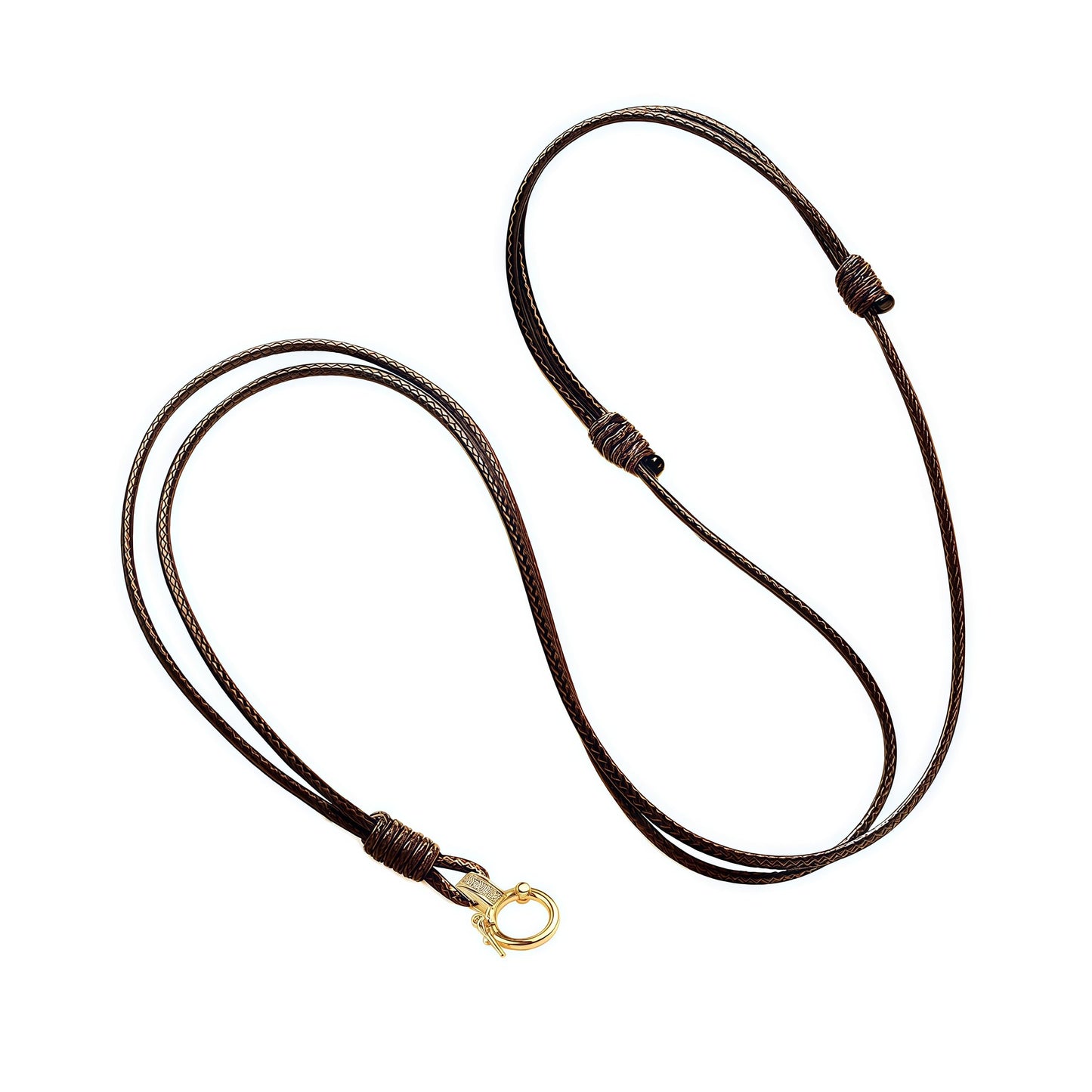 3FT Amazing Braided Leather Necklace - Minimalist Waterproof Design, Unisex, Ideal for Daily Wear & Gifting (Coffee Gold)