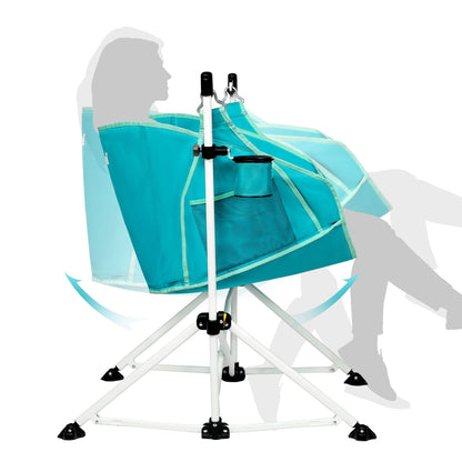 PORTAL Hammock Camping Chair Folding Rocking Chair Portable Swinging with Cup Holder for Outdoor Lawn Backyard Patio Car Camp Sports Concerts,Support 350 lbs Blue