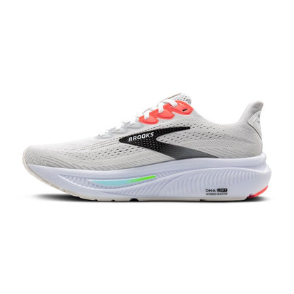 Brooks Men’s Ghost 17 Neutral Running Shoe - White/Pink Clay/Gecko - 7 Wide