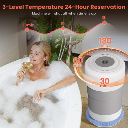 Arrocent Towel Warmer, 23L Towel Warmer Bucket with Time Setting, Auto Shut-Off, Retractable Portable, Fits Up to Two Large Towels, Bathrobes, Blankets, PJ's and More