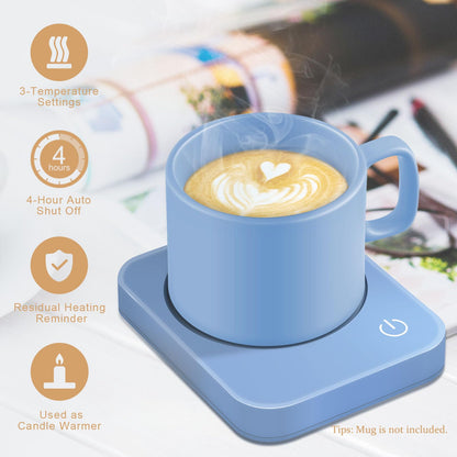 VOBAGA Mug Warmer Set, Coffee Warmer for Desk with 11oz Ceramic Mug, Auto Shut Off & 3-Temp Settings, Smart Coffee Cup Warmer, Home Office Essentials Coffee Set