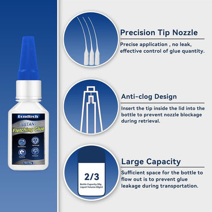 Fletching Glue - Instant Clear Adhesive for Carbon Arrows | 30g for Vanes, Feathers & Inserts