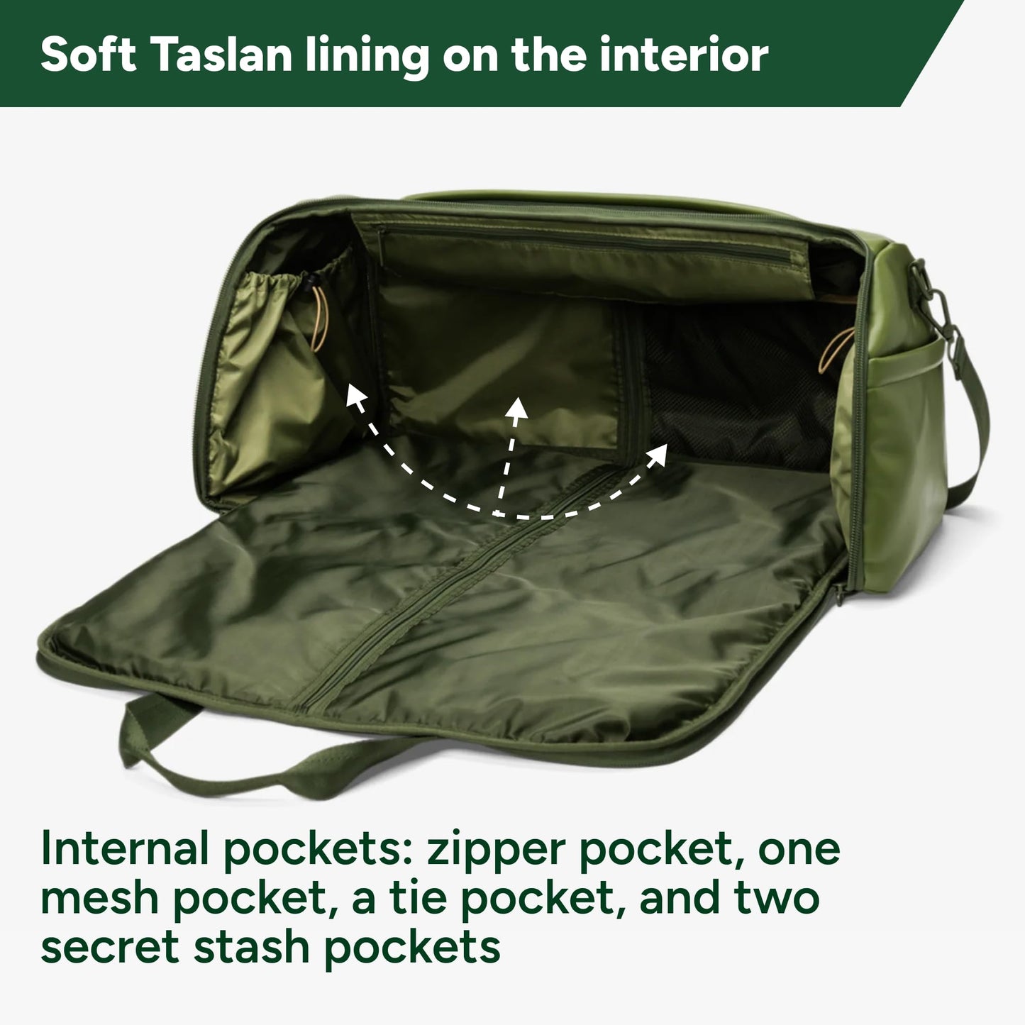 Halfday Convertible 2-in-1 Vegan Leather Premium Garment Duffel Weekender Bag 45L (Carry-on, Wrinkle-Free Travel, Hanging Suit Compartment, Shoe Pockets, Trolley Sleeve), Leaf