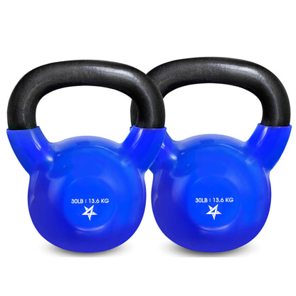 Yes4All Kettlebell, 5-100 LB Vinyl Coated Cast Iron Strength Training Kettlebells for Home Gym Exercises, Fitness, Full Body Workout Equipment, Push Ups, and Grip Strength