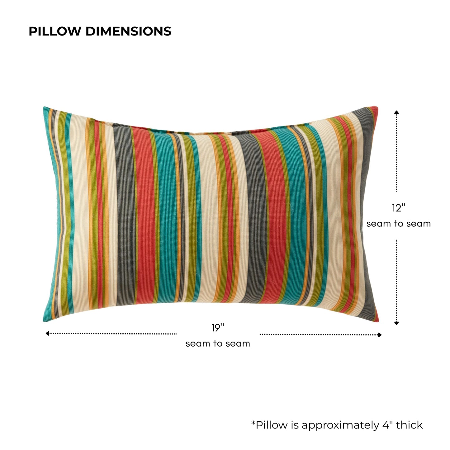 Greendale Home Fashions 2-Pack Outdoor 19x12 inch Rectangle Decorative Throw Pillow, Adobe Stripe