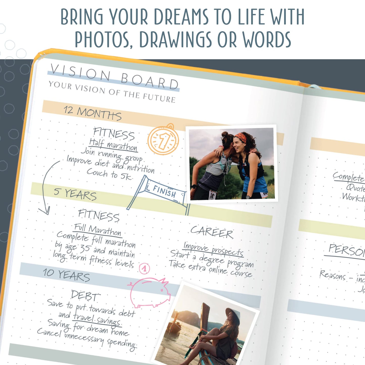 Boxclever Press Goal Planner – Luxury Undated Weekly Planner to Increase Productivity & Achieve your Goals. Weekly, Monthly, Quarterly Undated Planner with Vision Boards & Habit Trackers. 8.5 x 5.5ins