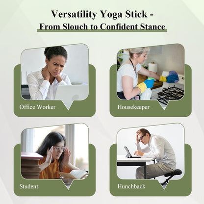 PAETA Yoga Stick for Stretching, 5ft Exercise Stick for Mobility & Flexibility, Bamboo Stretch Bar and Posture Pole with Non-Slip Grip - Includes Free Video Guide