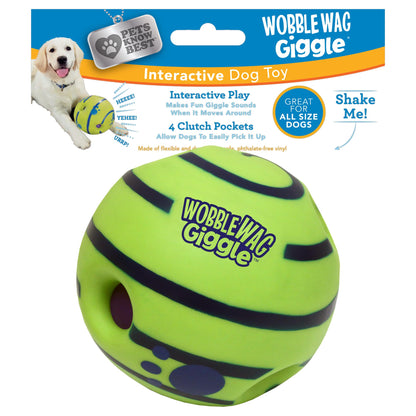 Wobble Wag Giggle Ball, Interactive Dog Toy, Fun Giggle Sounds When Rolled or Shaken, Pets Know Best, As Seen On TV