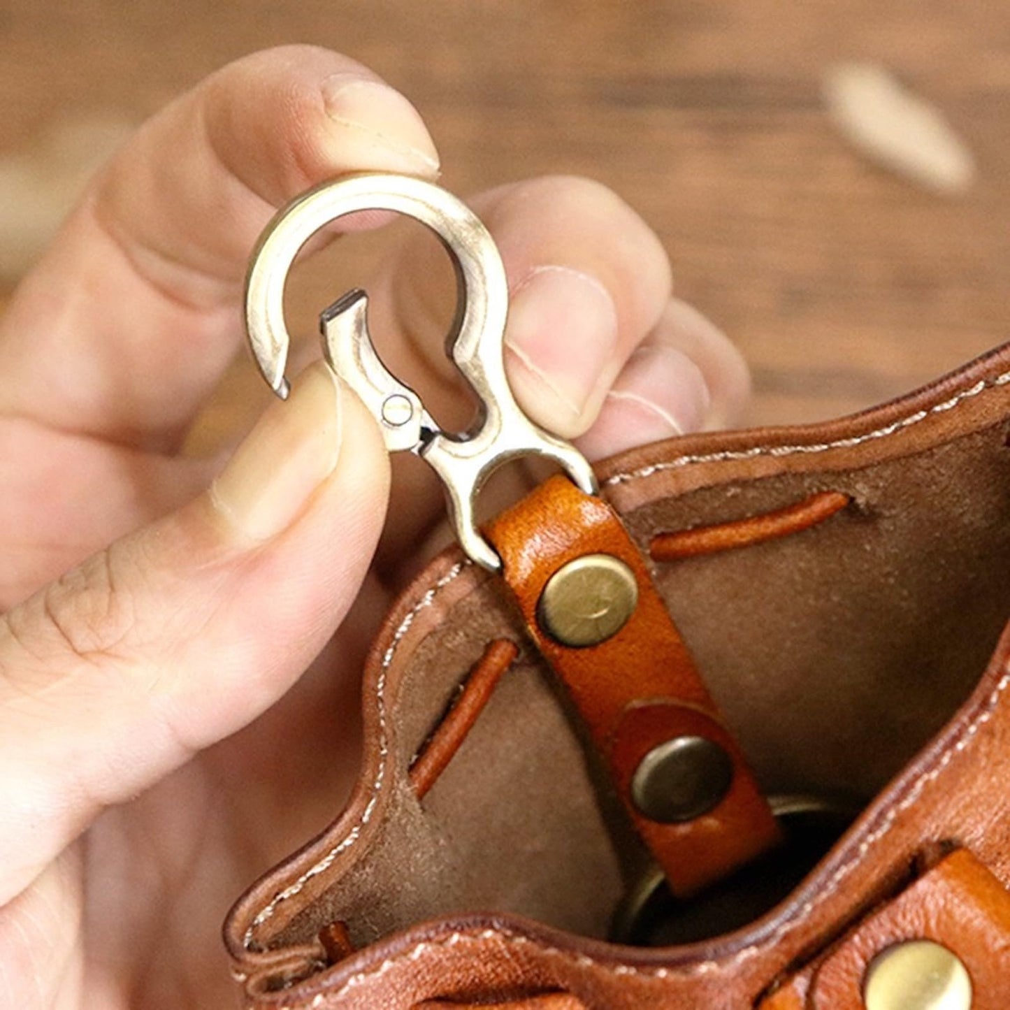 Simple Cowhide Retro Storage Bag 2025 New Leather Drawstring Coin Purse Small Purses Wallets for Women Man Leather Coin Pouch Change Purse Mini Coin Purse Keychain Wallet Mens Coin Pouch (Brown)